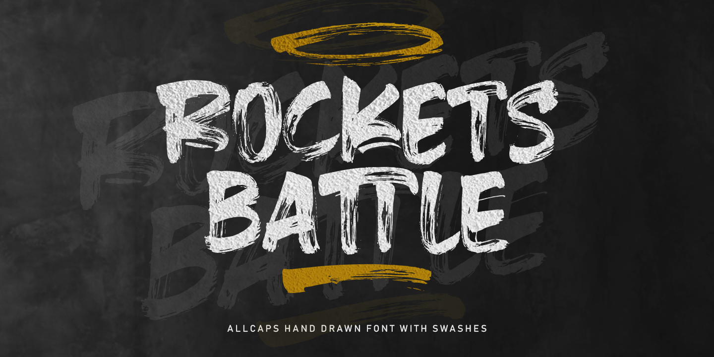 Beispiel einer Rockets Battle Slant-Schriftart